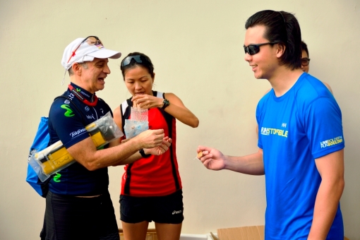 My Team won the race!  Haha!  That's one of my three Malaysian #BFFs, Michael, getting his award, a token wooden paddle.